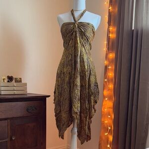 Boho Brown and Gold Women's Dress Small | Forest Fairy Whimsical